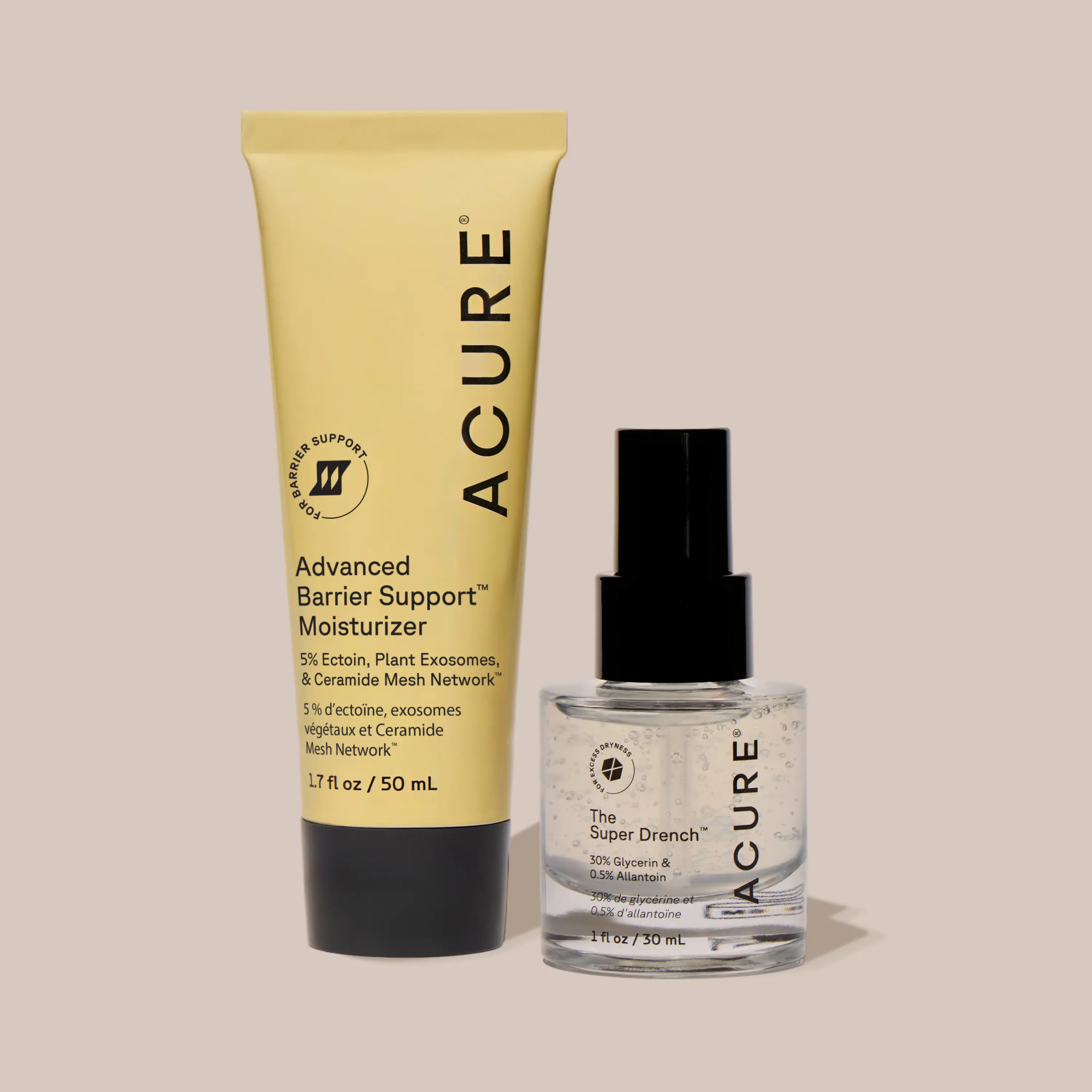 ACURE Barrier Support Duo | Super Drench Serum & Future Fusion PM Moisturizer