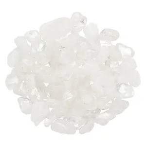 PETAXCELL Crystal Chips Stone, 0.44 Lb Fluorite Gravel Rocks (White Quartz, 9 - 26 Mm)