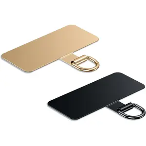 Phone Lanyard Tab, Heavy Duty Tether Tab for  & Android, Metal Lanyard Patch & Strap Adapter, 44lbs Load Capacity, Universal Phone Case Insert for Strap & Charm (Champagne +Black)