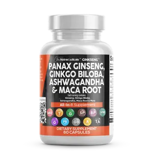 Clean Nutraceuticals Panax Ginseng, Ginkgo Biloba, Ashwagandha, Maca Root & More for Women & Men's Brain Health Supplement Capsules – Ginkseng