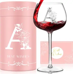 Personalized Gifts for Women, Monogrammed A-Z  Glass Customized Gifts,  Birthday Christmas Gifts for Women, Initial  Glasses Gifts for Her, Mom, Wife, Sister, , Nurse (A)
