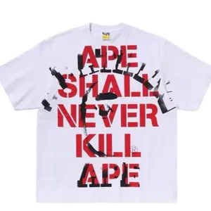 BAPE Spray Print College Relaxed Fit Tee white