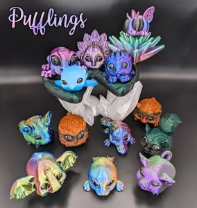 Adorable Puffling Animals 3D Printed Figurines