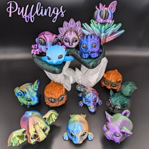 Adorable Puffling Animals 3D Printed Figurines