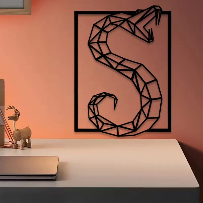 1pc Python Metal Wall Art, Python Statue Mural, Perfect for Office Wall, Modern Wall Decor, Halloween Decor, Ideal Gift for Collectors, Anti-Corrosion Metal