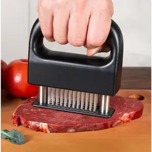 【SummerVibes】Stainless Steel Meat Tenderizer Tool 48 Ultra-sharp Needle Blades, No Detachable Needed for Easy Cleaning, Heavy-Duty Meat Tenderizer for Steak Chicken Pork Lamb, No More Mallet or Meat Hammer