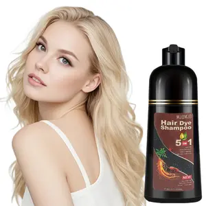 5-in-1 Blonde Brown Hair Dye Shampoo – Herbal & Ammonia-Free, Instant Gray Coverage, Nourishing, Moisturizing, Long-Lasting Natural Hair Color for Men & Women, 500ml