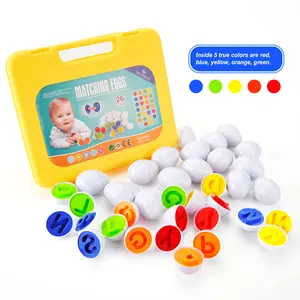 Letters Matching Eggs Toys for Toddlers 26 Pcs ABC Alphabet Color Shape Recognition Sorter Puzzle Kids Educational Learning Fine Motor Skill Montessori Easter Gift Toy Eggs