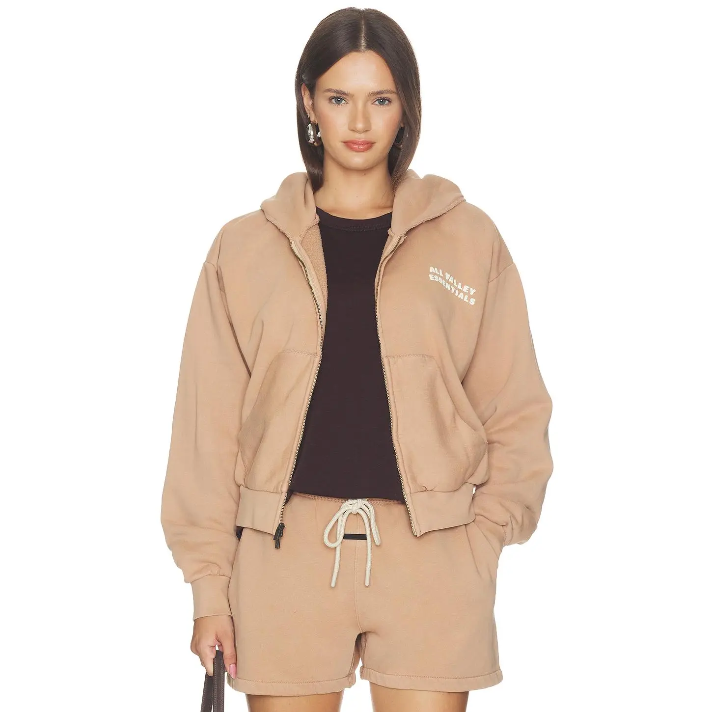 Fear of God ESSENTIALS 90's Full Zip Hoodie in Washed Ginger