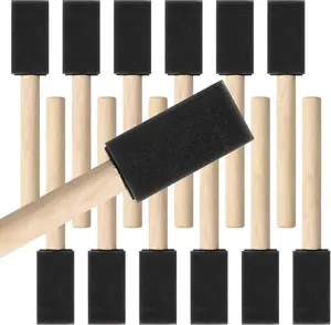 Poly Foam Paint Brushes 12 Pack 1 Inch Sponge Brushes for Painting Paint Sponges Set Light and Durable Ideal for Painting and Cleaning