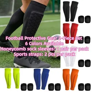 Football Sports Set 2-Piece, Honeycomb Ankle Socks with Binding Strap, Eva Material, Dual Glue Toe, Outdoor & Team Use