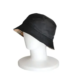 Pre-owned BURBERRY Cotton Small Leather Goods Vintage Check Bucket Hat
