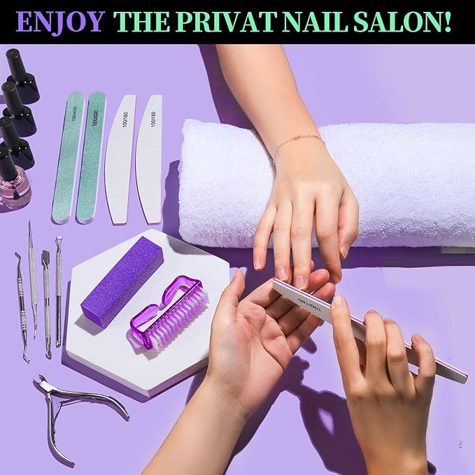 Premium Manicure & Pedicure Tool Kit Professional Nail Care Set with Cuticle Nippers Pushers Peelers 100/180 Nail Files Buffer Block Ingrown Toenail Tool & Toenail File Salon