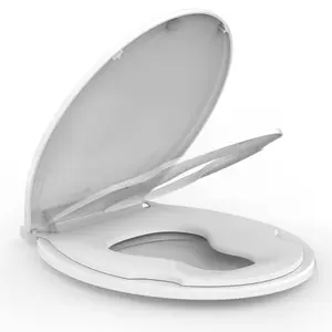 GARVEE Potty Training Seat Built-In Toilet Seat, Round Toilet Seat 17 Inch with Baby Seat, 2 In 1 Soft Close Quiet No Slapping, Magnetic Absorption, Easy Installation for Bottom Fixing Toilet