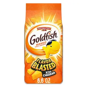 Goldfish Flavor Blasted Xtra Cheddar Cheese Crackers, Baked Snack Crackers, 6.6 oz Bag