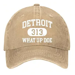 Detroit 313 Local Slang And Area Code Pride Hats Vintage Washed Baseball Cap
