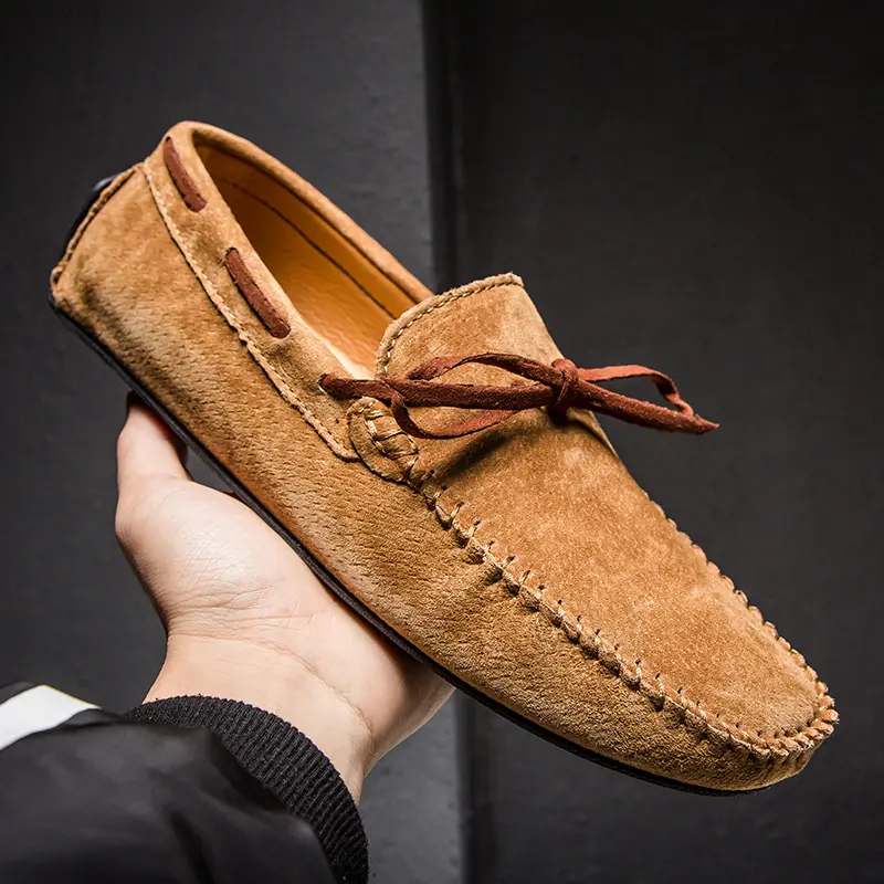 Men's Basic Slip-On Flat Loafers - Non-Slip Ankle Boat Shoes, Luxury All-Match Footwear Slipon for US Daily Outdoor Walking, Driving