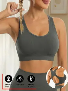 Women's casual sports bra, short backless sports bra and sports top for fitness, yoga, running, and daily exercise Lightweight Activewear