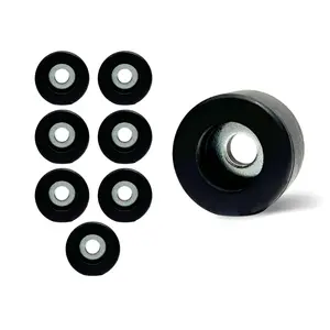 8 Pack 1 Inch Bumper Feet with Stainless Steel Washers, Waterproof Anti-Vibration Isolation Pads for License Plates, Air Compressors, Pressure Washers, Speakers and Other Machinery