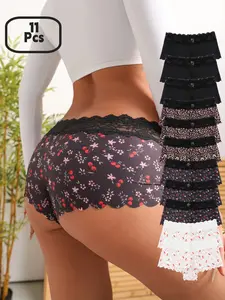 Women's Leopard Print Underwear Set, Slim-Fit Stretchy Comfortable Soft Breathable All-Seasons Panties, Elegant Design