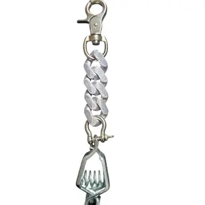 Glove clip Silver 3D printed chino link