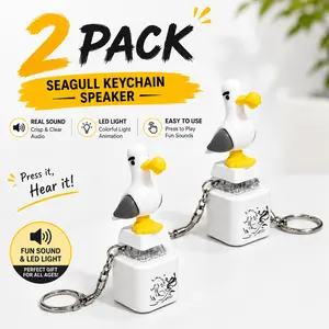 2pcs/5pcs Seagull MINE! Button Keychain-Real Sound & LED Light, Funny Interactive Gift for Friends & Family summerwins summervibes☀️