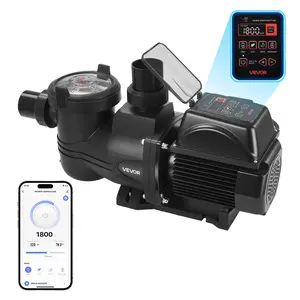 VEVOR Variable Speed Pool Pump, 2 HP, AC 220-240V, 145 GPM, In/Above Swimming Pool Pump with Filter Basket, Powerful Self Priming, Programmable Timer, for Inground and Above Ground Swimming Pool