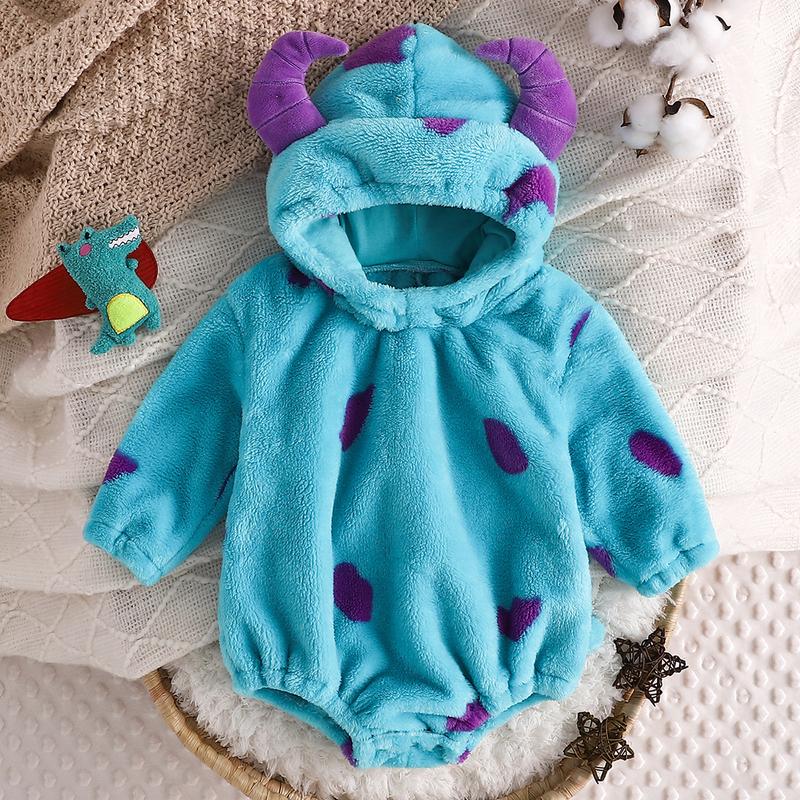 Baby Boys Girls Animal Costume Flannel Rabbit Costume Role Play Hooded Long Sleeve Pajamas Rompers Cosplay Jumpsuits Baby Costumes Cute Animal Outfit Funny Monster Costume Gift