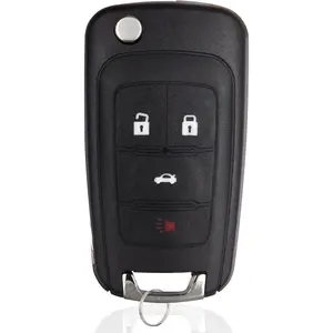 Car Key Fob Keyless Entry Remote Flip Replacement for 2010-2019 Chevy Cruze Camaro Impala Equinox Malibu Sonic/GMC Terrain/Buick Lacrosse Regal Verano Encore Car Key Replacement for OHT01060512 4-Btn