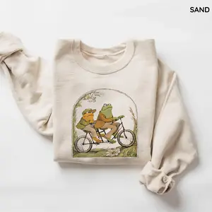 Frog and Toad Sweatshirt, Classic Book Lover Shirt, Cottagecore Aesthetic Crewneck, Literary Graphic Tee, Cute Frog Book Gift for Readers