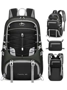Hiking Backpack Men Women 40L Lightweight and Waterproof Camping Backpack with Foldable Bib Sports Backpack Climbing Travel Cycling Multi Compartment Backpack