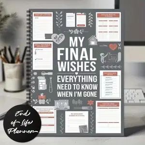 End-Of-Life Planning Handbook, Guided Final Arrangements Notebook, Mixed Color Paper, Suitable for Wills, Funeral Plans