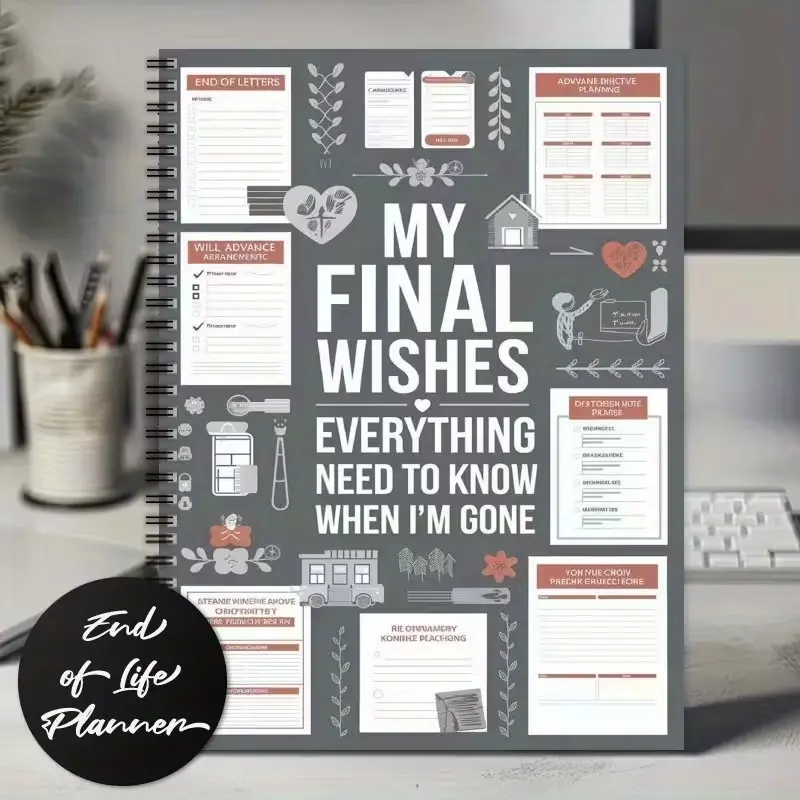 End-of-Life Planning Notebook, Guided Final Arrangements Handbook, Suitable for Wills & Funeral Plans