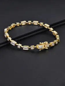 1pc Iced Chics Block Hip-hop Bracelet, Made Of Copper Inlaid Zircon, A Versatile Daily Accessory Suitable for Both Men and Women, Trendy Jewellery Accessories, Cuban Chain Bracelets
