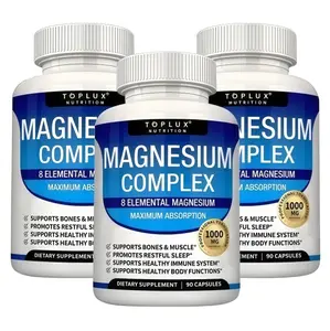 Limited time sale,3 Bottles of Nutrition Magnesium Complex 7 Elemental Sources Men Women Bone Muscle Sleep Immune Support Nature Decent Fitness Dietary Supplement Malate Taurate Chelated for Easy Absorption for BonesMuscle Recovery Energy 1000mg90Capsules