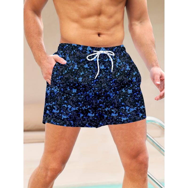 Breathable Camo Swim Shorts for Men - Quick-Drying, Lightweight, Comfortable, Polyester Fabric, Ideal for Summer Beach, Pool, and Surfing