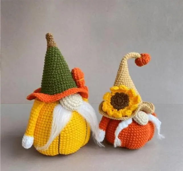 Pumpkin Gnome Crochet Amigurumi, Gnome Crochet Amigurumi