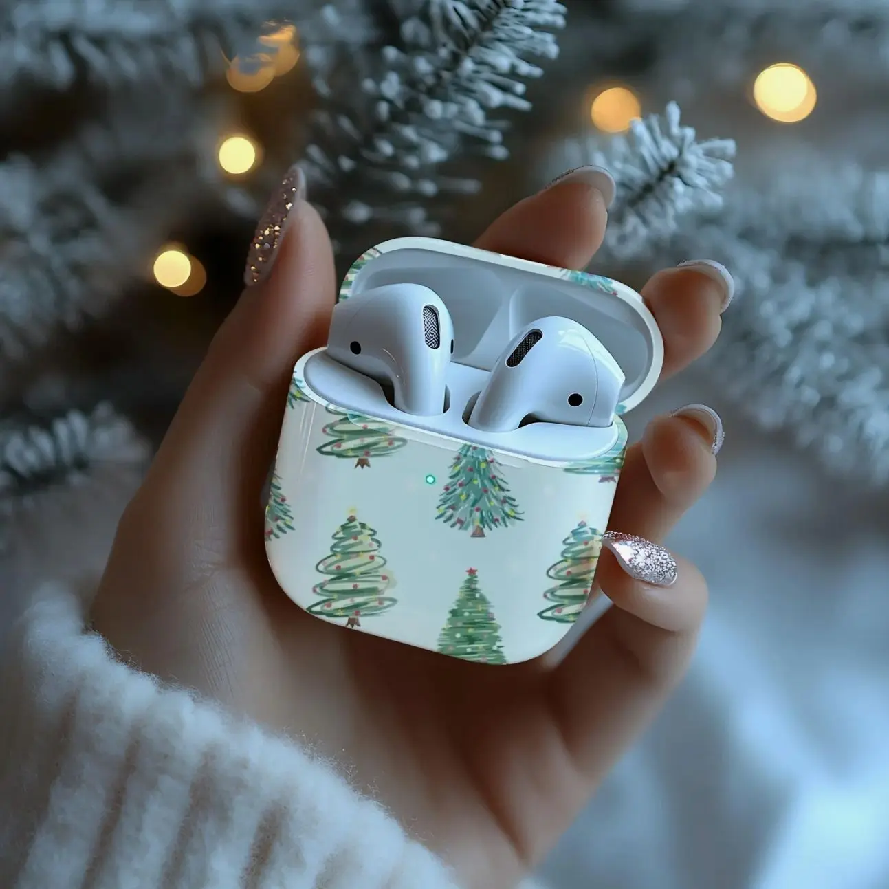 Christmas Tree AirPods Case: Holiday Pattern, Festive Design