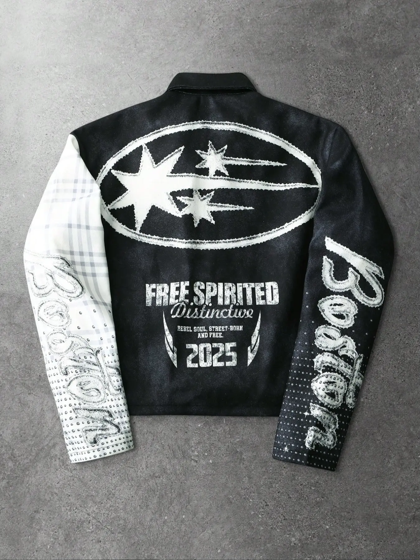 Opium Aesthetic Black & White Contrast Jacket | Cyber Y2K Star