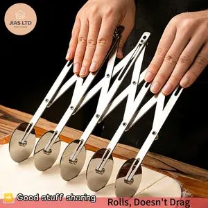 Stainless Steel Pizza Cutter 7 Wheels - Dough Divider Pastry Blender Multi Roller Baking Tool, Food Grade Kitchen Gadgets for Dough Pastry