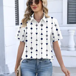 Button Down Shirts for Women Short Sleeve Collared Tops Dressy Casual V Neck Blouses