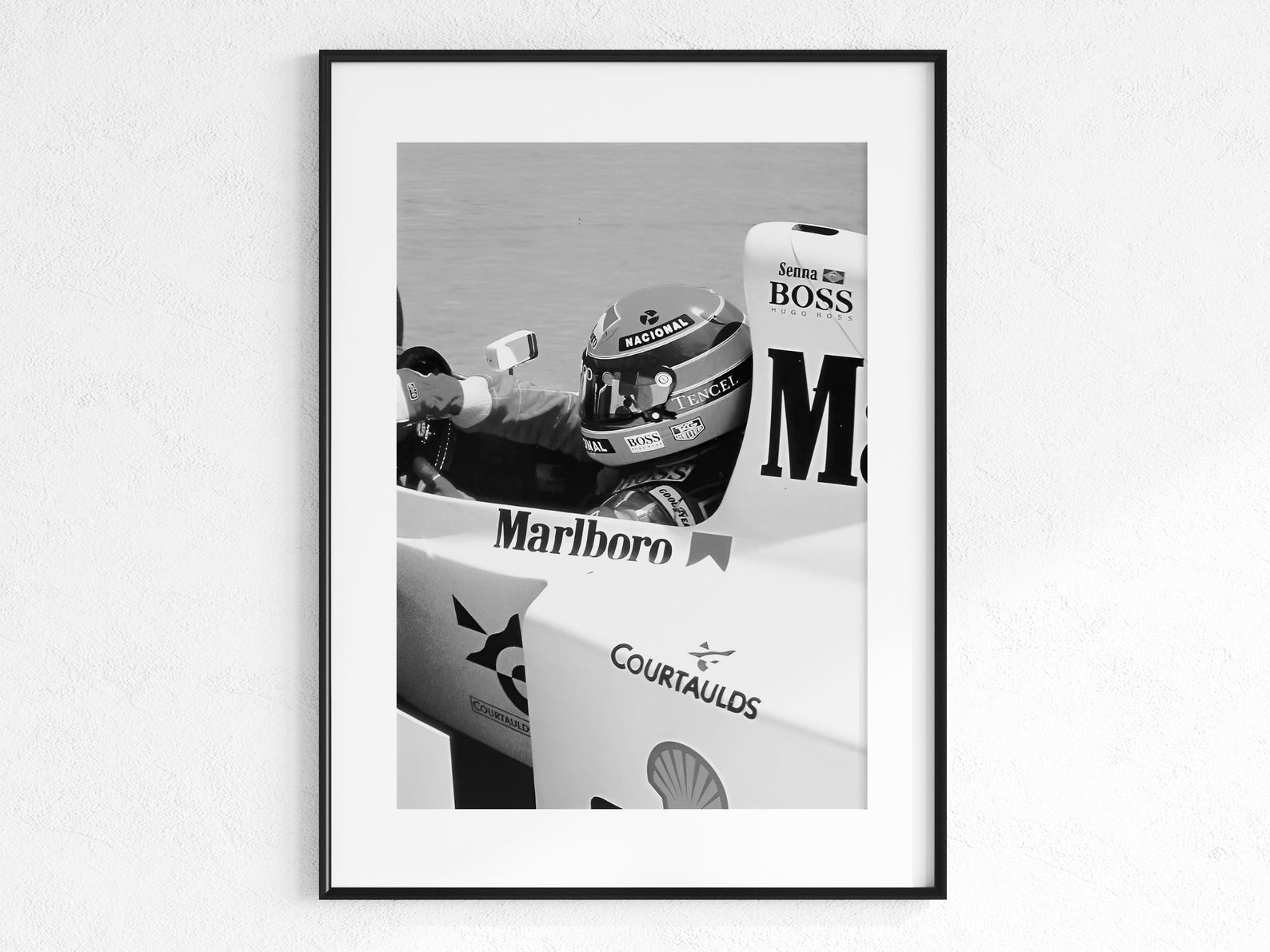Marlboro – Ayrton Senna Poster,black And White F1 Poster Marlboro – Ayrton Senna Poster,black And White F1 Poster