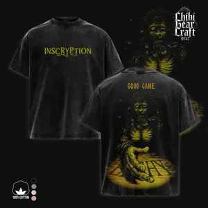 Inscryption Leshy Graphic Washed T-Shirt & Hoodie | Vintage 2-Sided Dark Game Apparel | Oversized Heavyweight Streetwear | Good Game Gift for Gamers