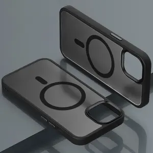 High-end matte skin-touch black mobile phone case suitable for iPhone 17 Pro Max 17 Air  16 15 14 13 12 11 Pro Max Plus supports magnetic suction wireless charging matte translucent anti-shock and anti-fall Apple mobile phone case