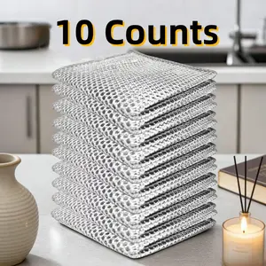 10PCS Silver Wire Oil-Free Cleaning Cloths - Non-Scratch, Hang-Proof Home Cleaning Products for Cookware, Sinks, Stainless Steel Kitchen Utensils (Scratch Resistant)