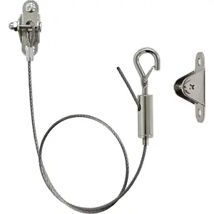 2 Sets Adjustable Hanging Wire Kit, Stainless Steel Multipurpose Suspension Wire  with Hook, Heavy Duty Anchor for Furniture, Light, Lamp, Picture, Mirror Secure to Wall or Ceiling, 80in