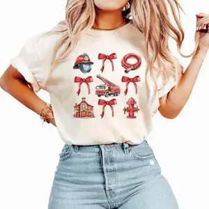 Firefighter Shirt Comfort Firefighter Shirt Cute Women's Wife Classic Fit Cotton T-Shirt
