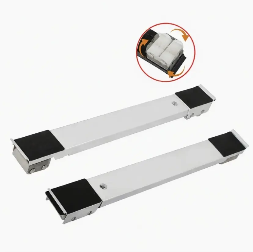 2pcs Heavy-Duty 24-Wheel Casters Adjustable Length Home Appliance Moving Stand with Non-Slip Cushioning & Brakes-Tool-Free Assembly, Adjustable Height for Refrigerator, Washing Machine, Dryer, Furniture-Battery-Free Operation, Durable Floor Protection