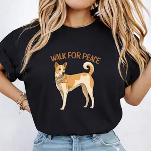 Walk For Peace Dog T-Shirt, Sweatshirt, Peace Walking Monk & Dog Shirt, Basenji Dog Tee, Cute Dog Lover Gift