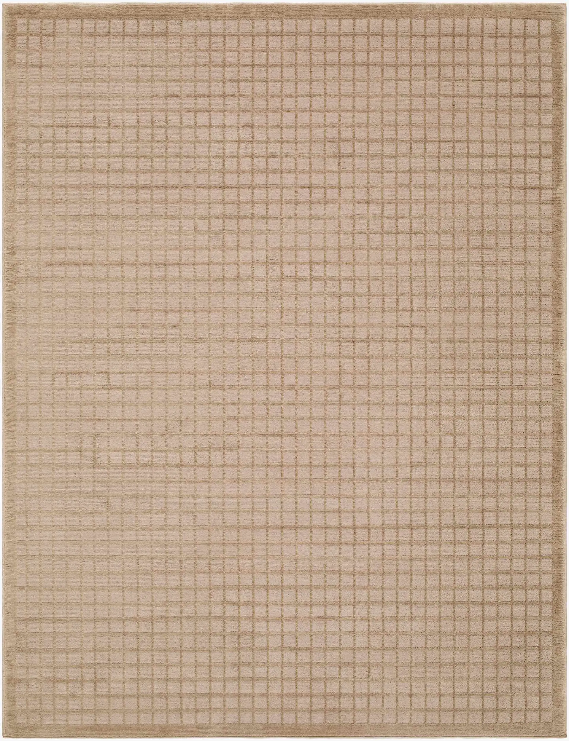 Hafwen Brown Grid Area Rug